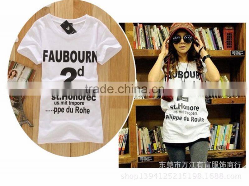 custom the high quality fashion all the time cheap lady's short sleeve t-shirt manufacture china