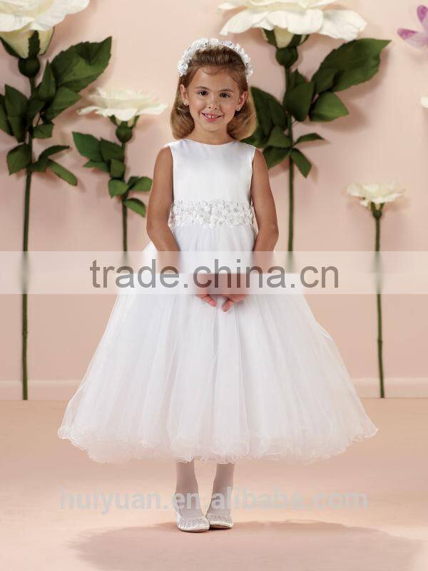 lovely off shoulder satin tulle lace kids dresses for girls