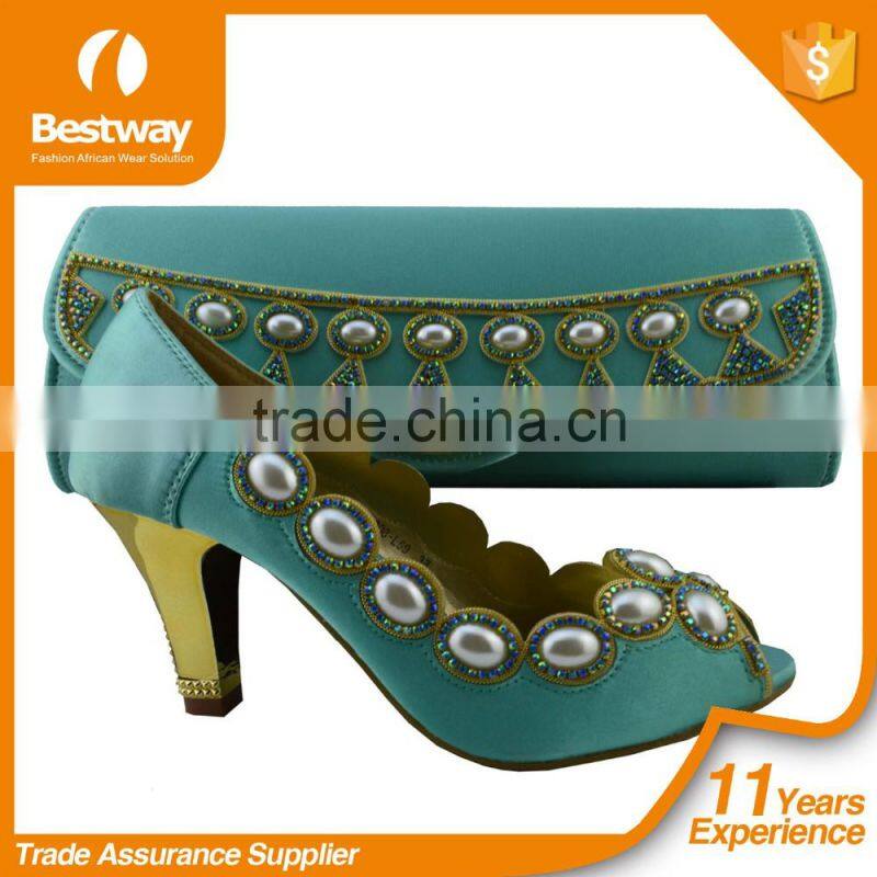 Unique Design On Alibaba Stocking Shoe And Bag Set Matching Various Colors Option