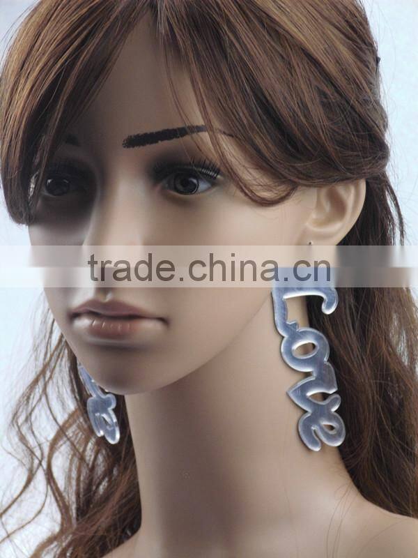 new design acrylic LOVE letter earrings 2015 Punk earring jewelry Hip Hop custom acrylic letter earring