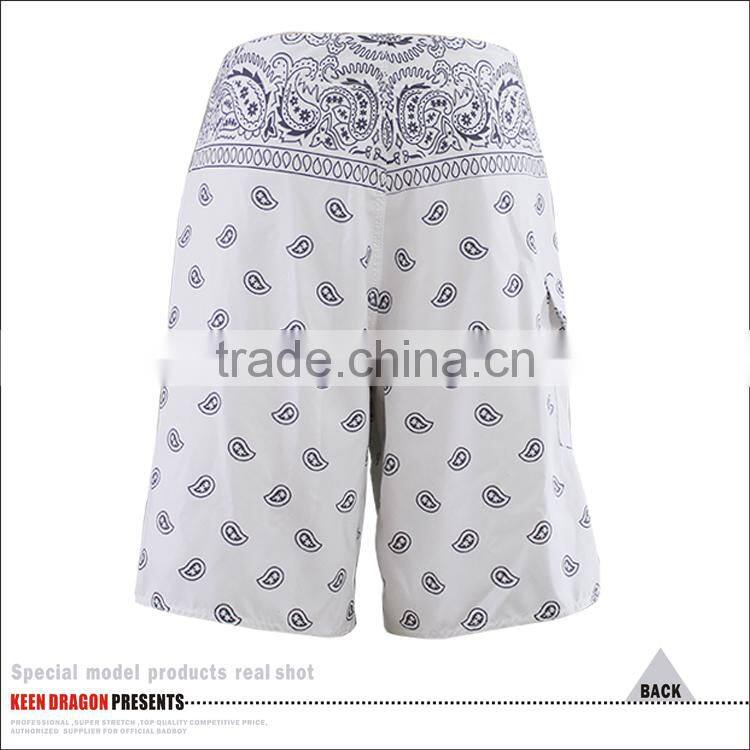Cheap wholesale beachwear sublimated printing mens 4-way stretch board shorts
