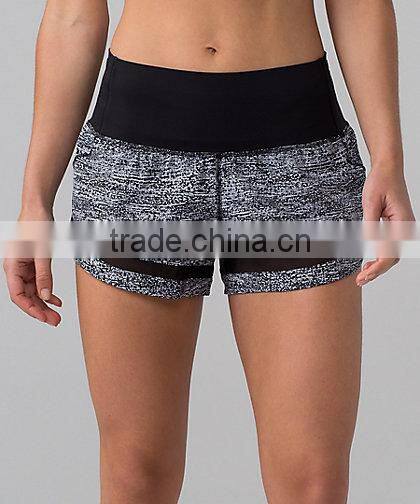 MGOO Popular Latest Design Women Shorts Elastic Waist Running Wear Sport Pants With Streamlined Pocket