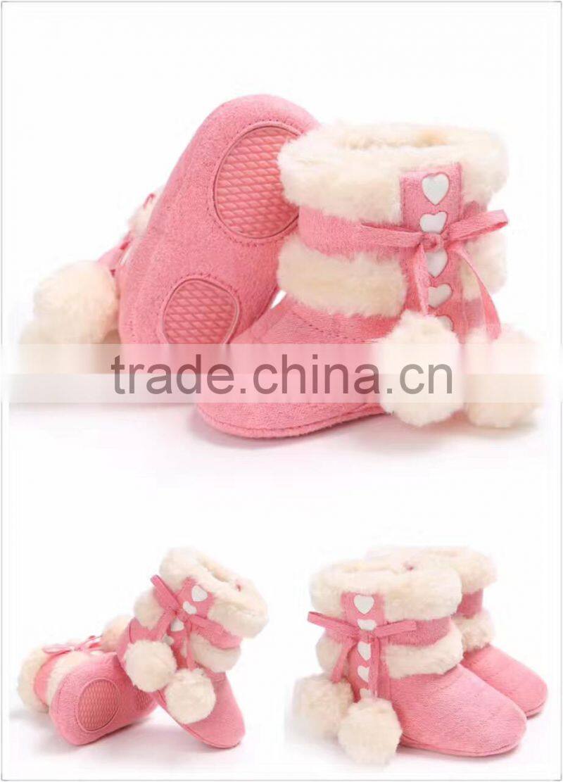 2017 Popular sports baby girls shoe Lovely Winter Warm snow boots Red Pink Brown Cute boot shoes