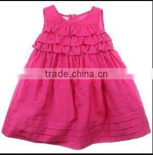 2015 Hot Sale Baby Chevron Ruffle Dress Girl Summer Pillowcase Dress Wholesale Baby Pocket Dress