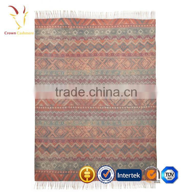 Intarsia Kids Cashmere Knitted Blanket Nepal