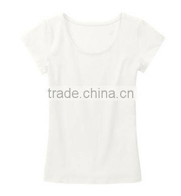 Wholesale 100% cotton blank woman t shirt 2016