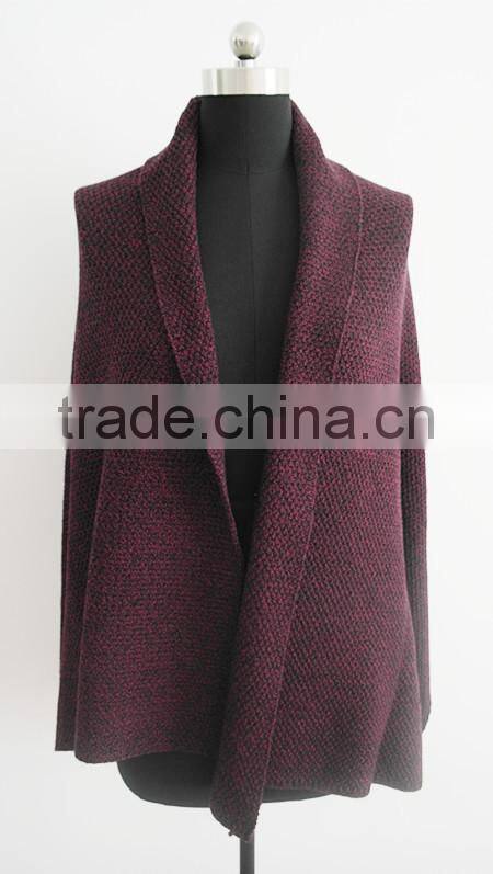 2014 Fashion ladies 5GG mossstitch poncho / wintercardigan