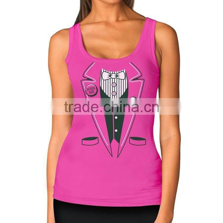 Women 100 Cotton New Model Wholesale Custom Silk Screen Printed Tank Top