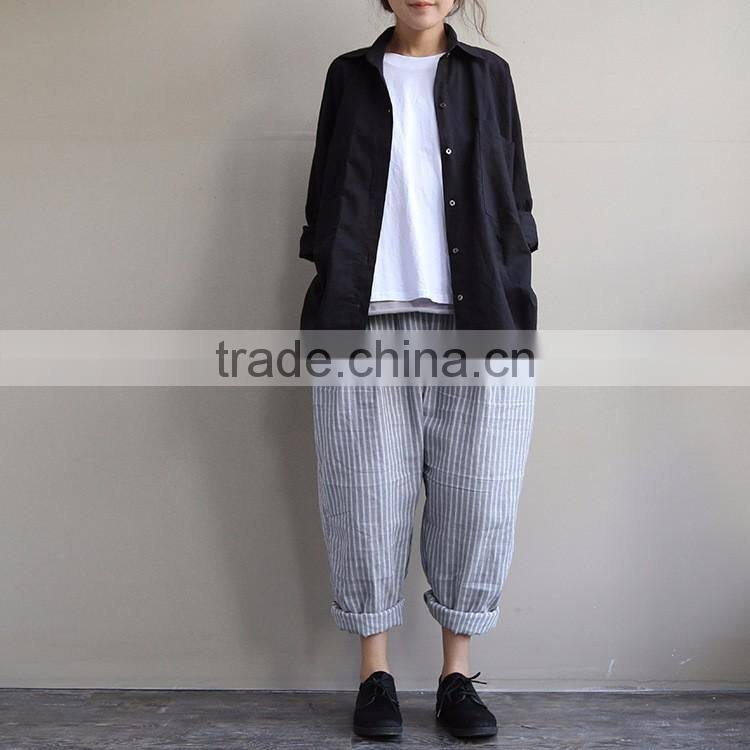 Z&M linen fabric blouse women plus size t shirt custom t shirt for women