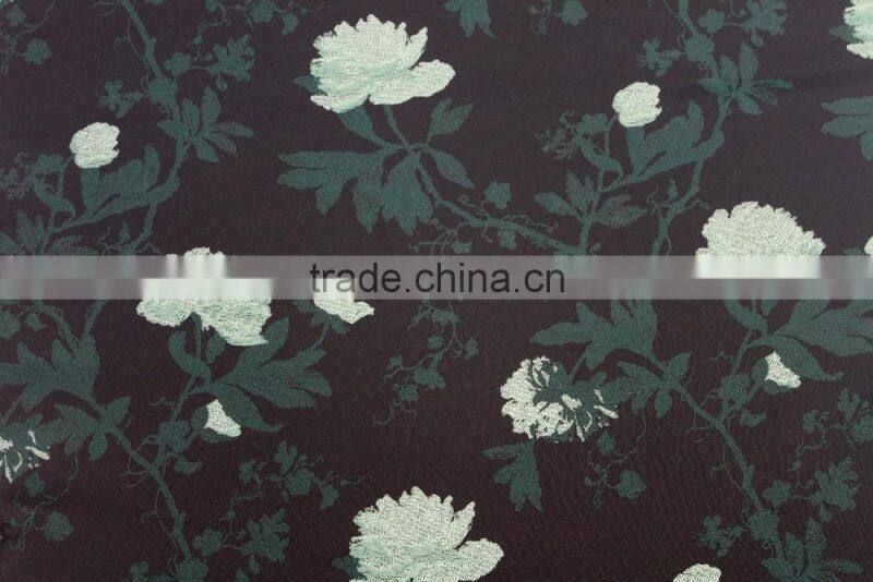 Shaoxing factory customize jacquard floral fabric for lady dress