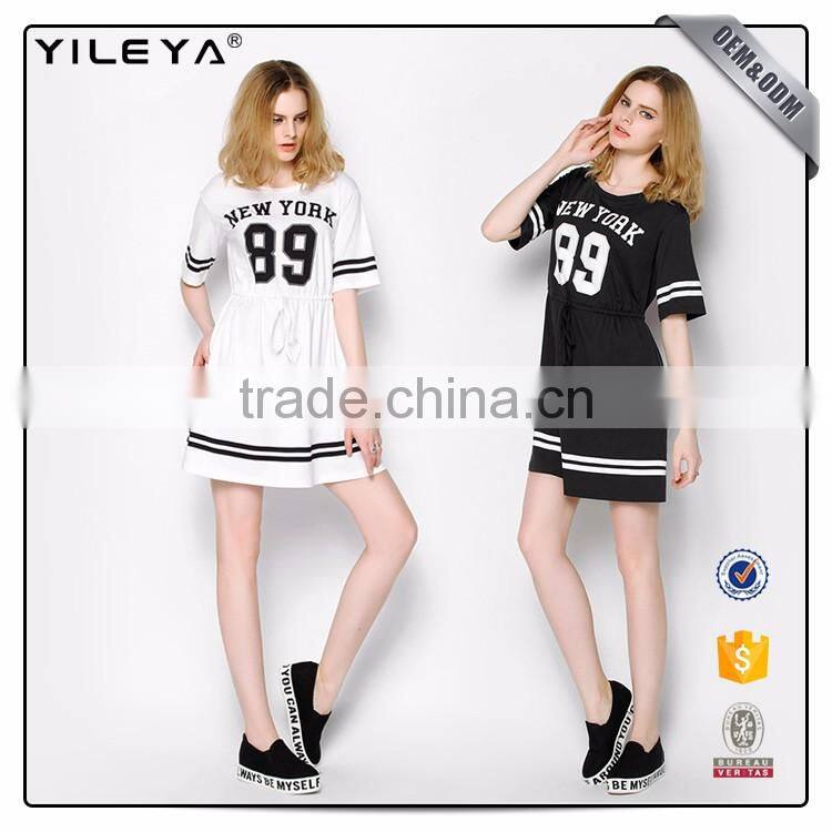 Customizable Alphabet & Pattern Printing Ladies Black Dresses