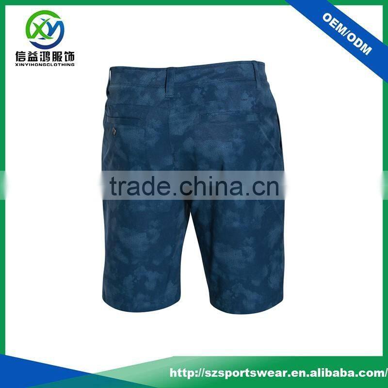 2017 latest design full sublimated printing plaid pattern golf shorts, fashion golf short pants