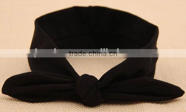 solid color bow style cotton kids headband, kids cotton fabric headband