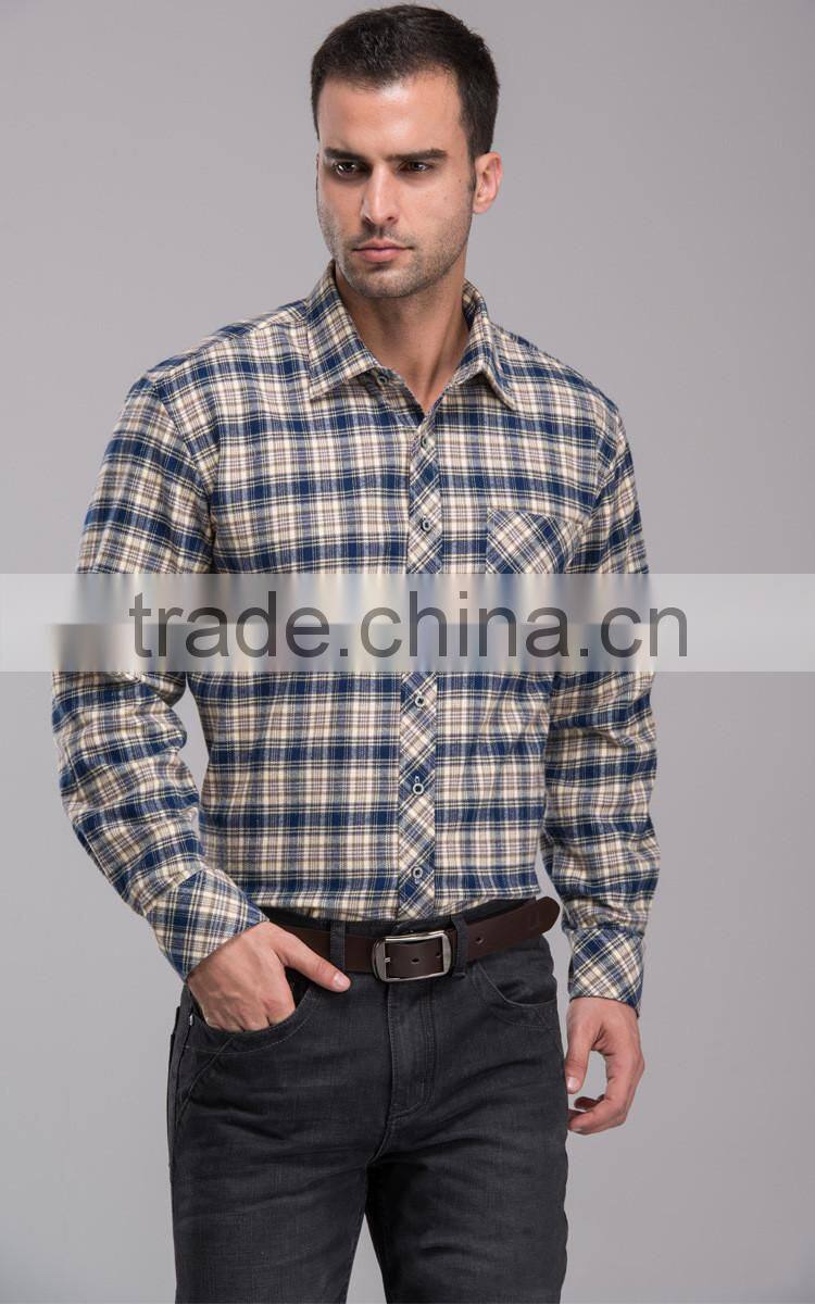Bulk wholesale plaid flannel shirt European & America style with competitive price