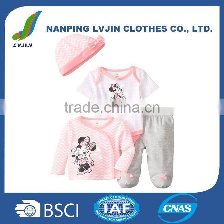 Cotton Baby Girls' Clothing Set for 4 pieces