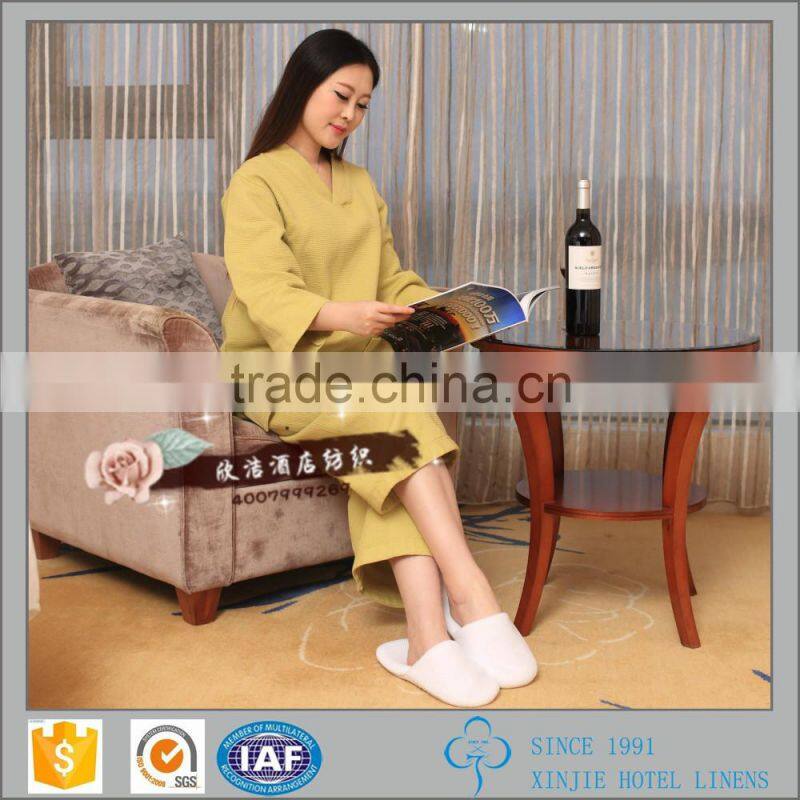 china New Design waffle Sleepwear Bathrobe Sauna Sweat Suit