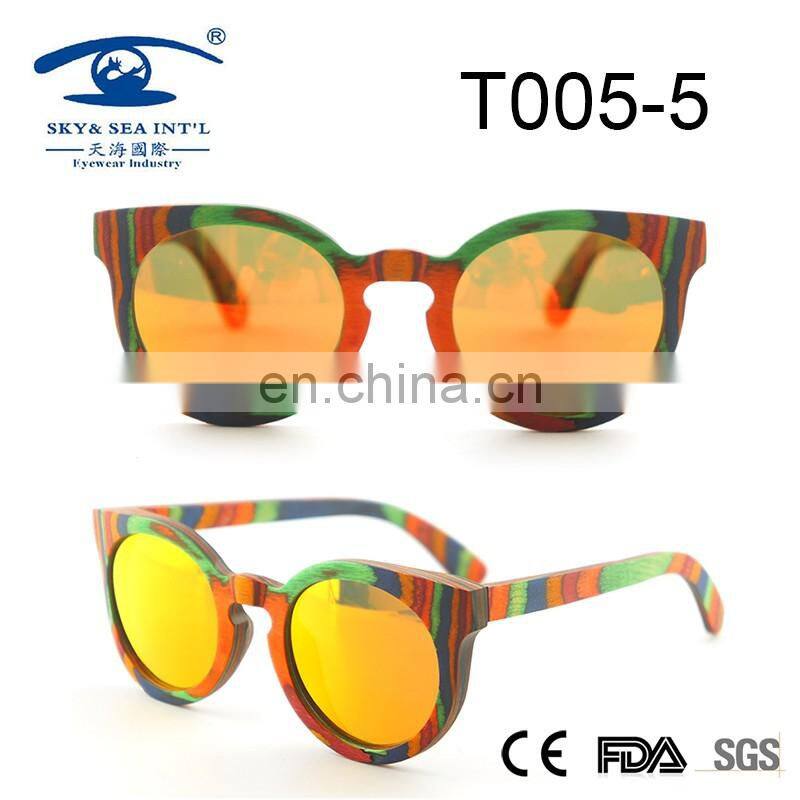 2017 spring fashion colorful wooden sunglasses