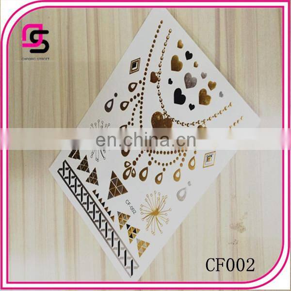 2015 new design metallic temporary tattoo