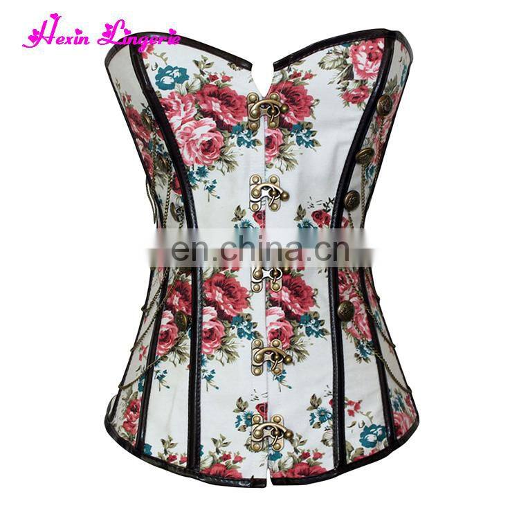 Wish Best Sale orange overbust lace up bustiers steel boned corset shaper