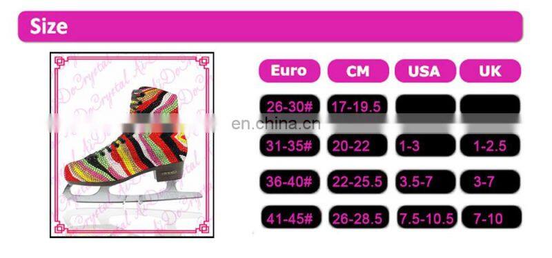 Aidocrystal Seven rainbow color Figure Skating ice skate shoes ,ice figure shoes ice skate sharpening