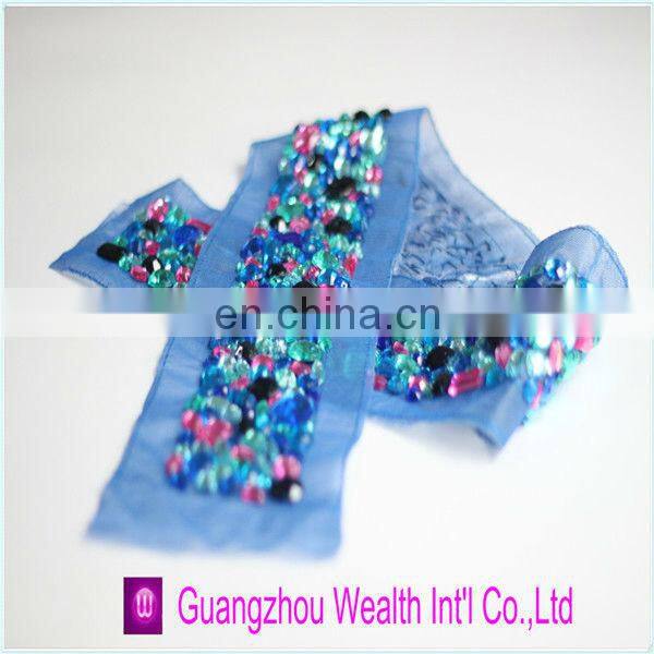latest beaded lace mesh rhinestone trim summer products