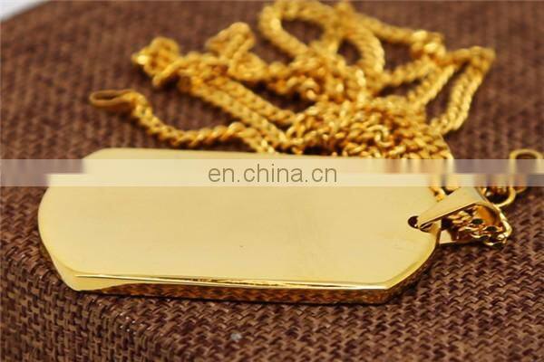 Hot blank dog tag wholesale brass gold plating thick high end durable metal pet dog tags