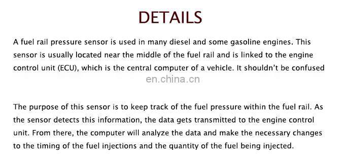 Auto Parts Fuel Rail Pressure Sensor For BMW OEM 7537319-05 ,55PP11-01 1327774553