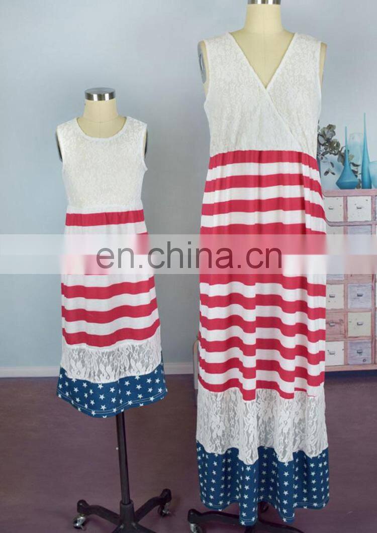 2019 new trendy women clothing design long mommy and me maxi dress mother daughter matching dresses for mom