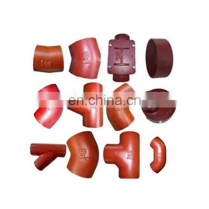 EN877 fusion bonded epoxy grey cast iron drainage pipe fitting 88 degree bend dn150
