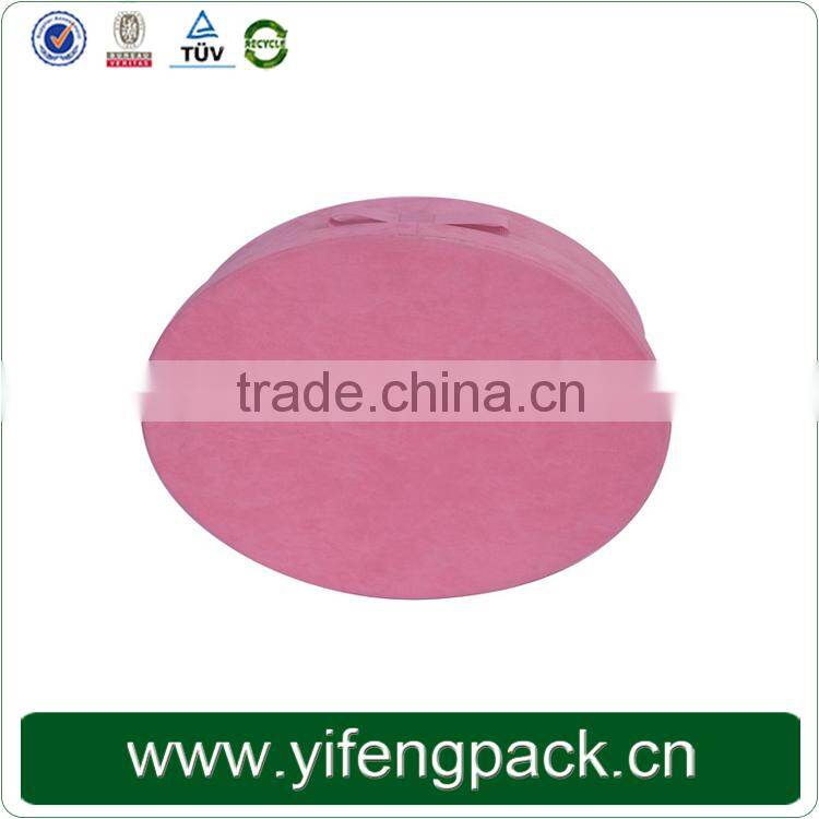 Customized decorative pink velvet large cardboard round gift box
