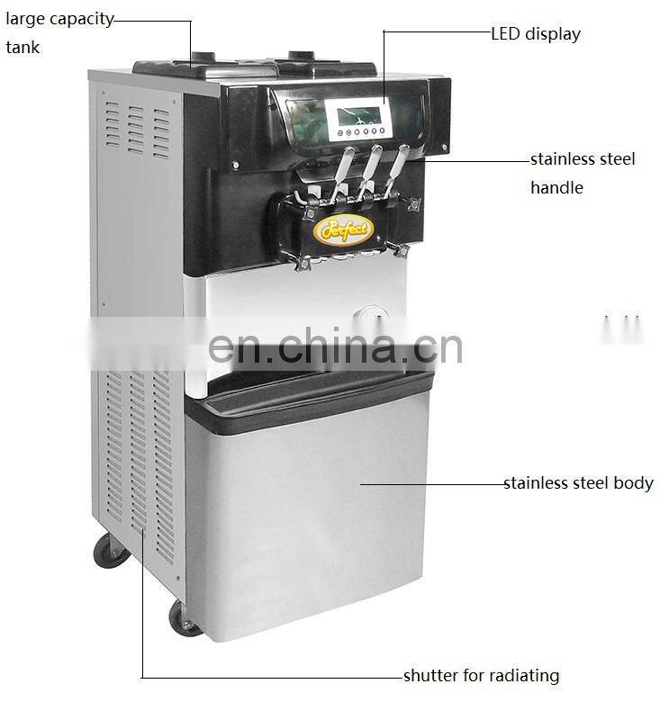 3 flavor stainless steel commercial soft ice cream making machine