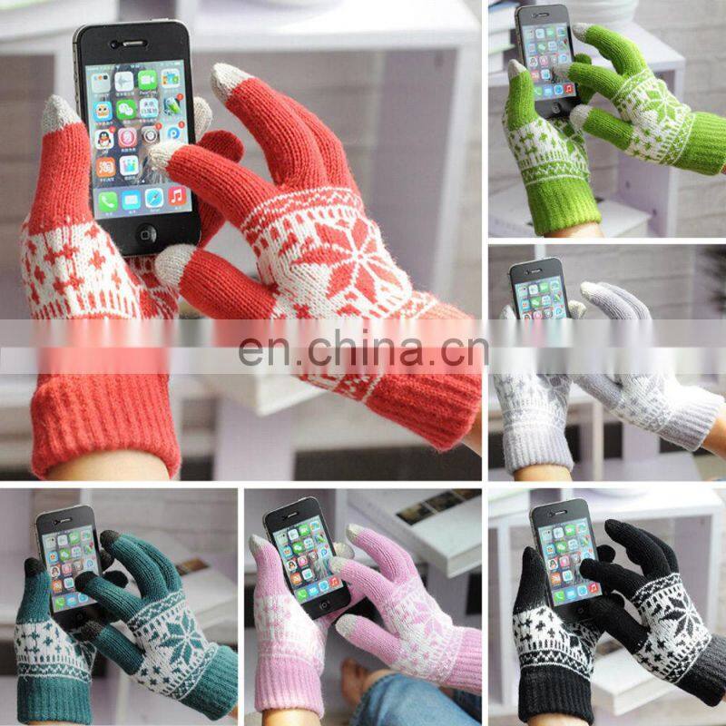 Knitting Winter Warm Cell Phone Gloves For Touch Screen