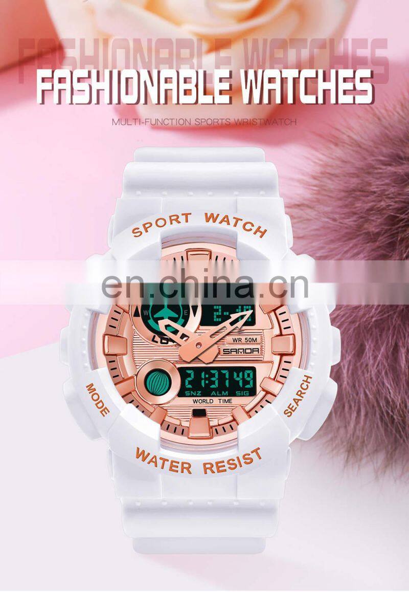 SANDA 1061 Men Digital watch swimming 50m Waterproof Timing Week Display Alarm Clock simple watch