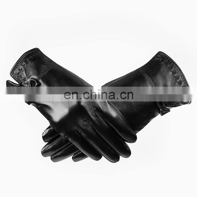 Fashion Touch Screen Women Leather Gloves Winter Lady Gloves Popular Style Gloves Women Rivet Design