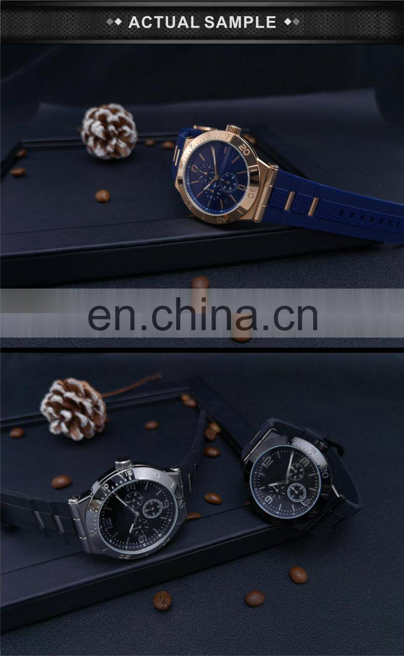 Luxury Brand Fashion Sport Style Top Quartz Watches Water Resistant Silicone Strap Men Wristwatch