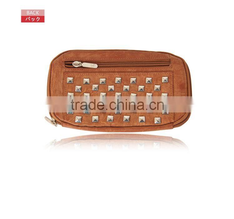 fashion rivet pu leather women wallet