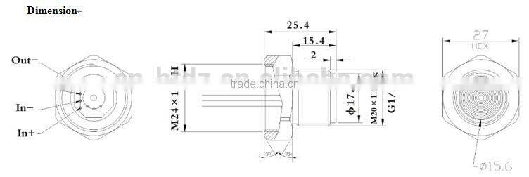 10V Flush diaphragm pressure sensor