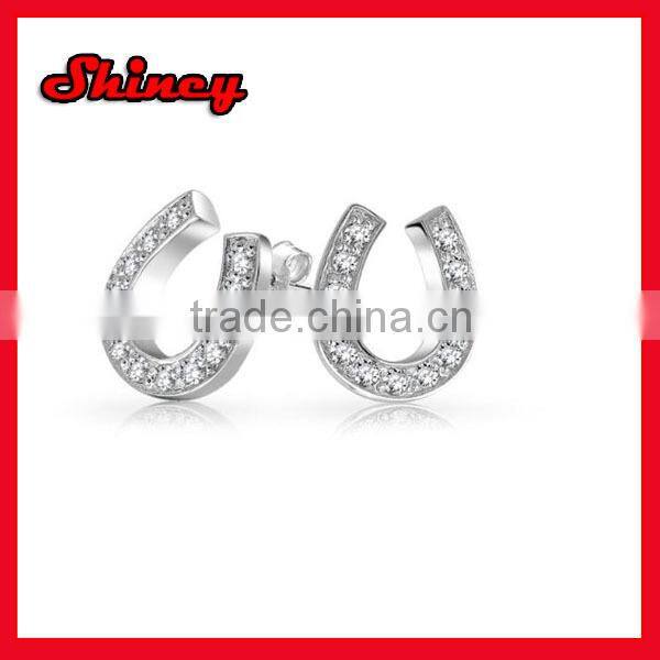 White & Yellow Round Diamond Micro Pave Setting Kite Shape Stud Earrings designer silver earring with pave cz