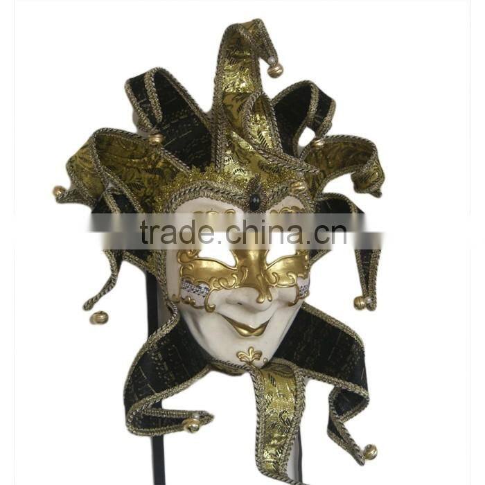 Wholesale Red And Gold Italy Venice Feather Masquerade Mask For Venetian Masked Ball