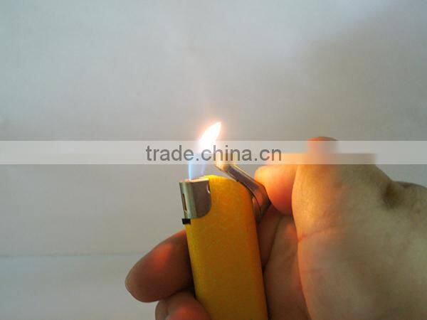 Leather surface piezo adjustable flame cigarette lighter cheap cigar smoking accessories