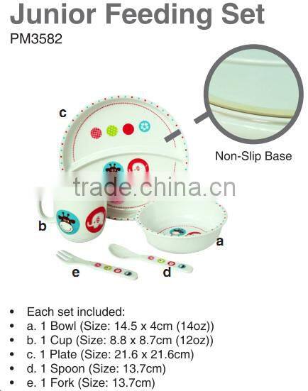 PM3582High Quality Factory Wholesale New Arrival Cartoon Plastic Baby Feeding Set