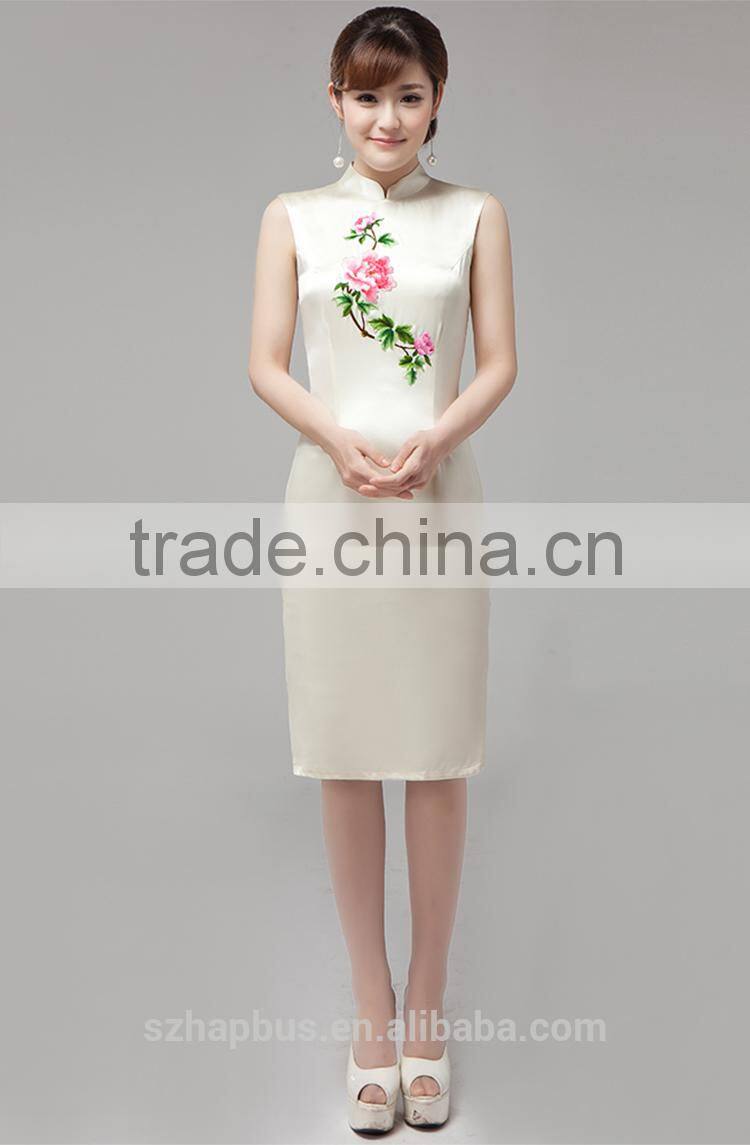 Hot new fashion embroidered dress handmade embroidery made in china