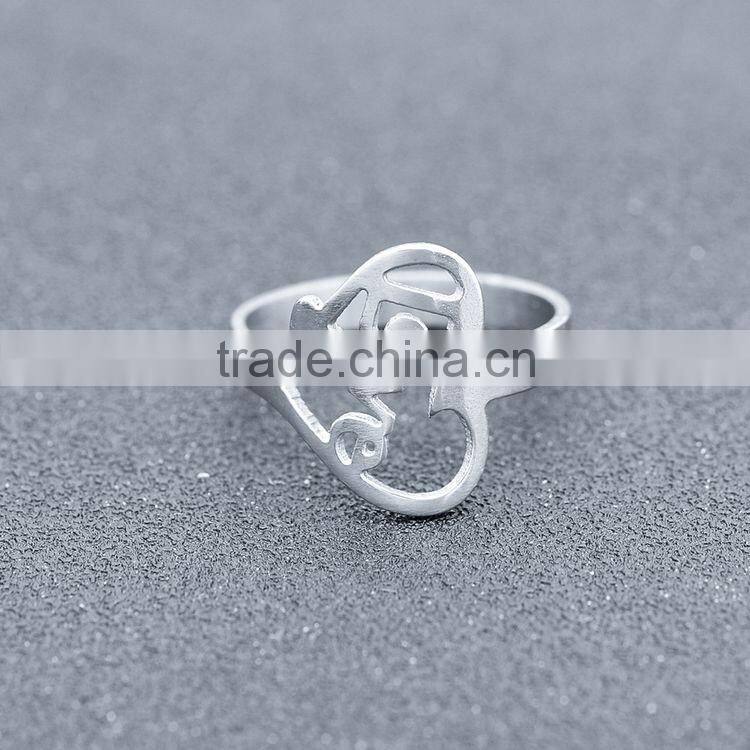 Womens Mens Ring Carved Letter LOVE Silver Tone Stainless Steel Ring
