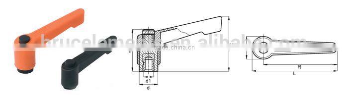 Adjustable Clamp Levers with plastic push-button BK38.0301