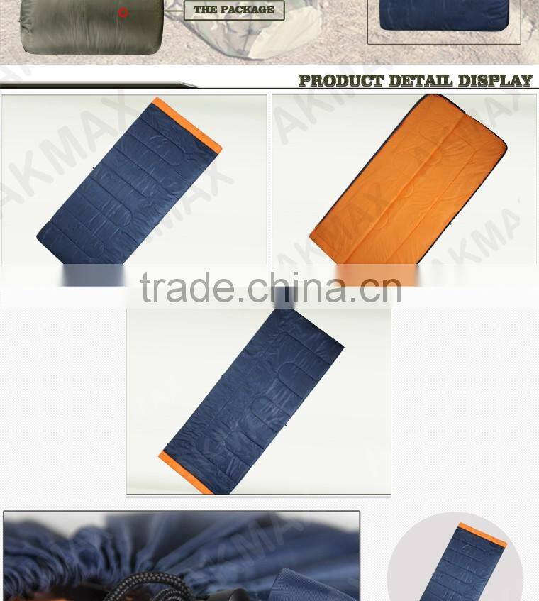 Warm keeping sleeping bag outdoors/sleeping camping bag with zippers/polyester sleeping bag