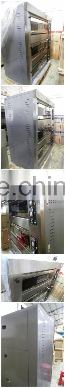Energy saving commercial kitchen equipment 3 deck 6 trays electric big oven for baking bread 400 degrees