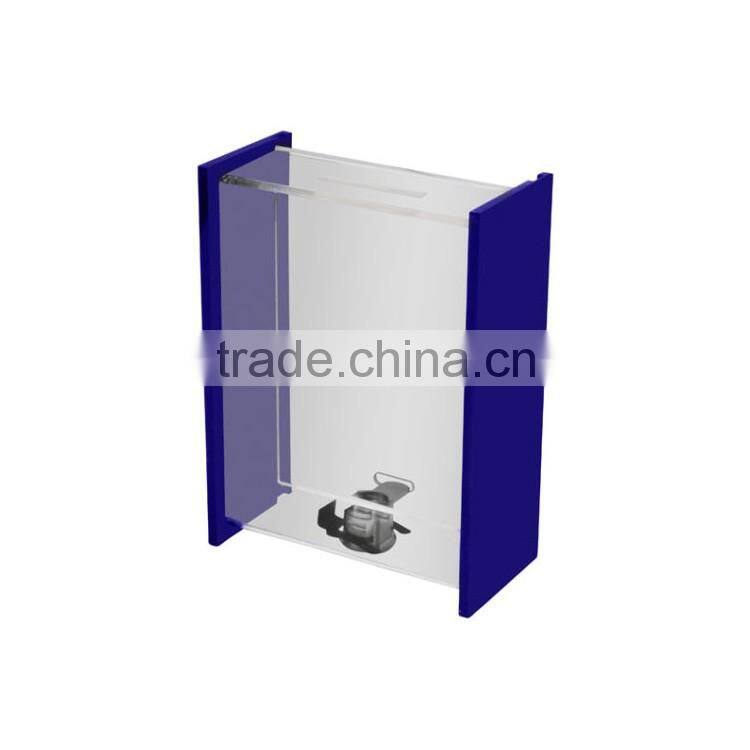 2016 Factory Price Acrylic Vote Box /Charity Box/Money Box With Lock