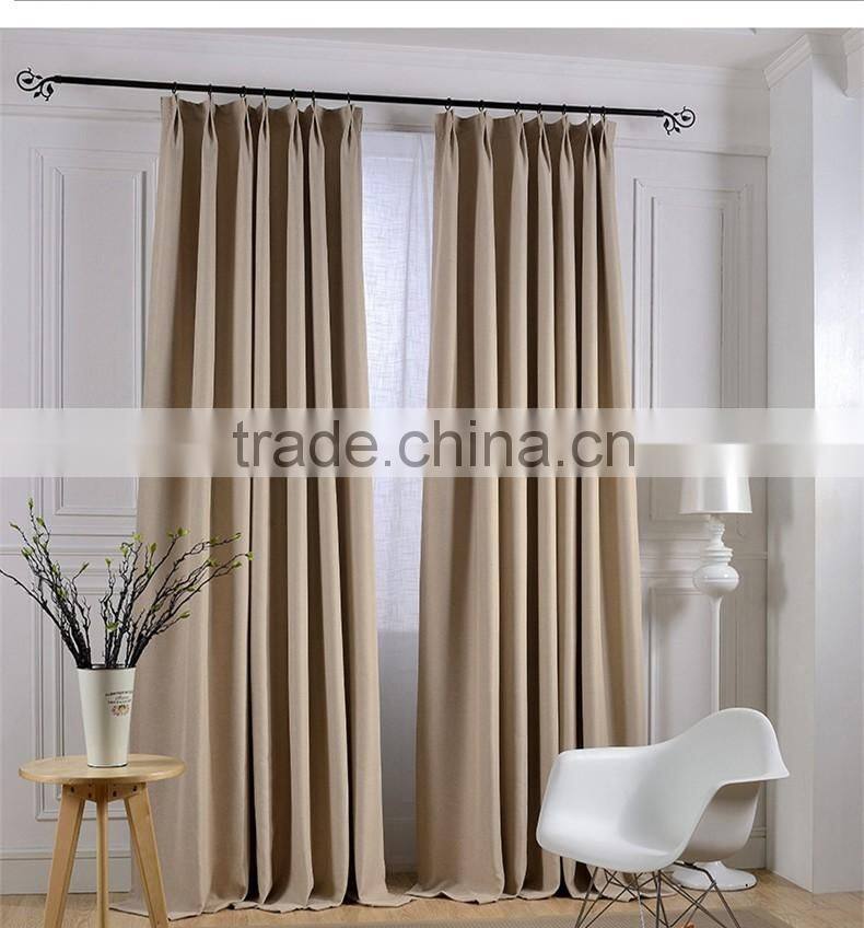 Solid color polyester linen blackout curtain fabric