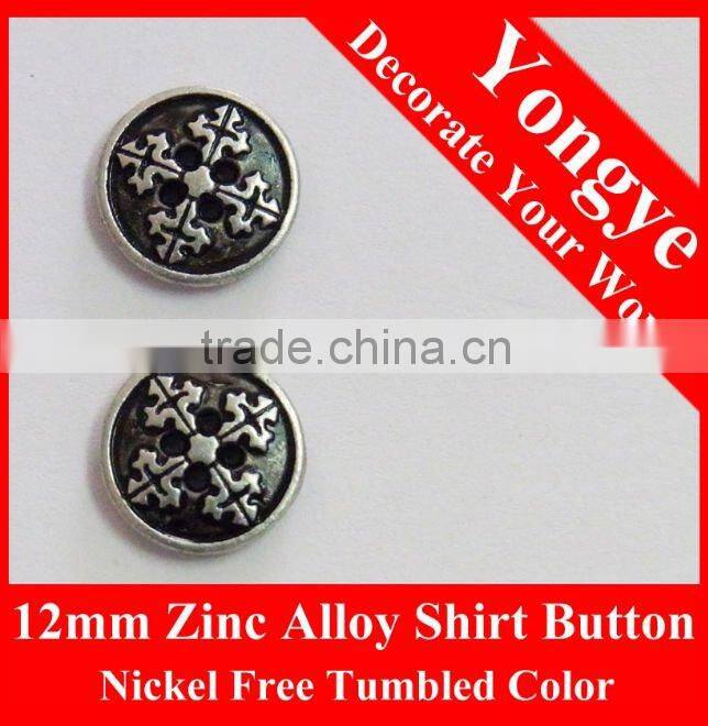 Zinc alloy button for shirts