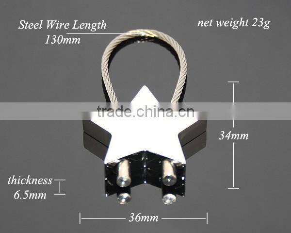 Promotional Star Shaped Steel Wire Metal Wire Keychain
